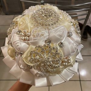 Broche fabric bouquet